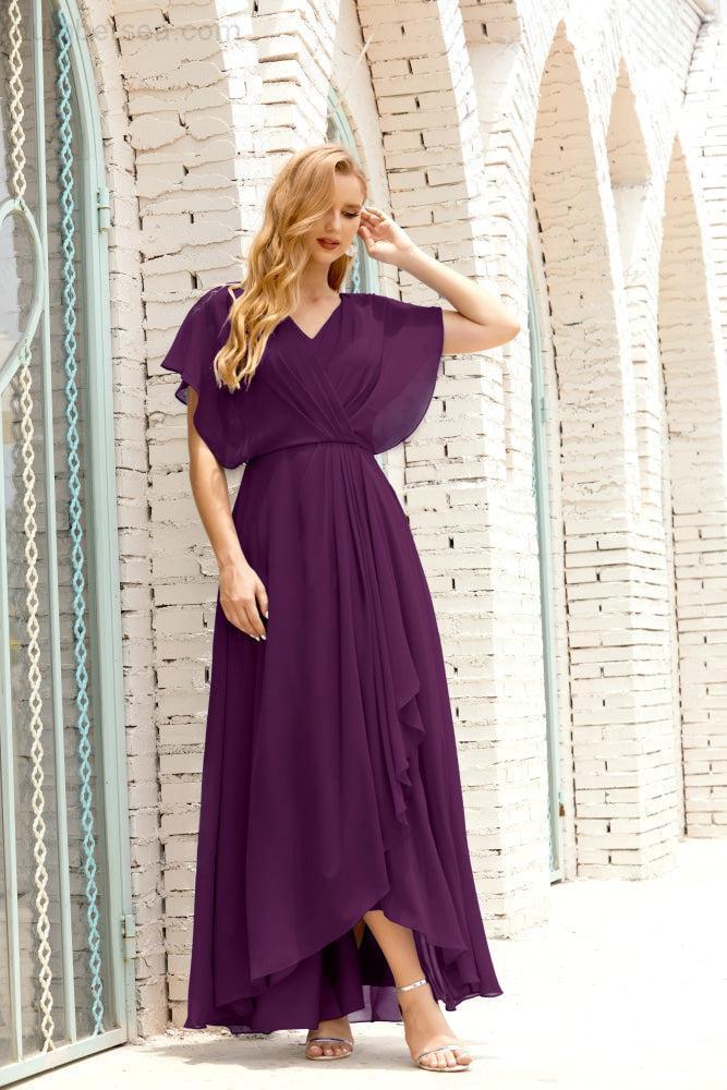 Numbersea Mother Of The Bride Dresses Plus Size V-Neck Floor Length Formal Prom Dress For Wedding