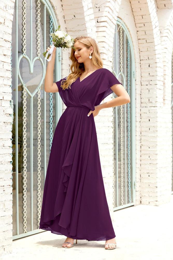 Numbersea Mother Of The Bride Dresses Plus Size V-Neck Floor Length Formal Prom Dress For Wedding