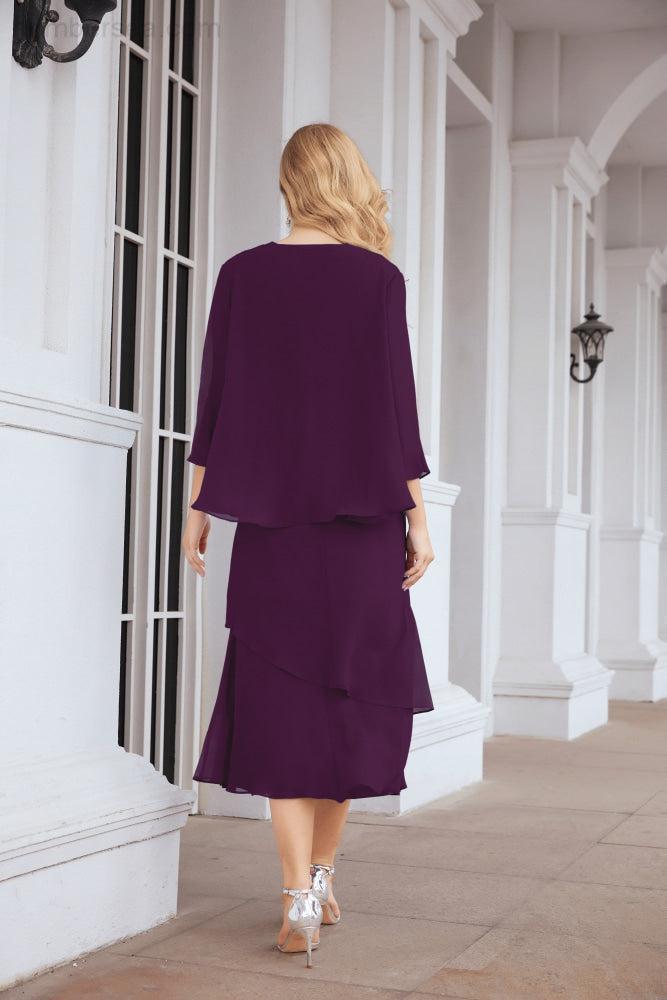 Two-Piece A-Line Mother Of The Bride Dress Formal Party Gown 28072