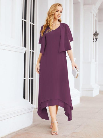 Numbersea Two-Piece A-line Mother of The Bride Dress Formal Party Gown Dress 28073 - numbersea