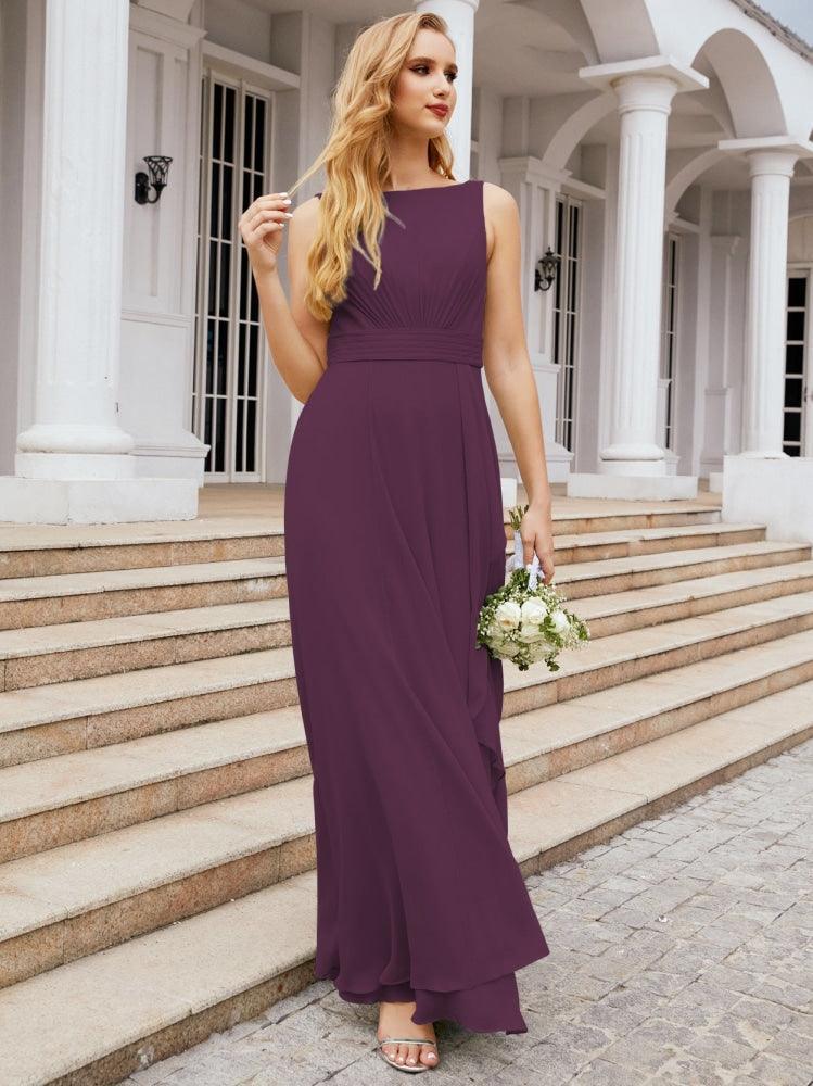 Numbersea Bridesmaid Dresses for Wedding Ruffles Long Formal Prom Gowns 28039-numbersea