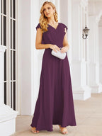 Numbersea Bridesmaid Dresses Cape Formal Prom Dress Open Back Gowns for Mother of The Bride 28058-numbersea