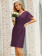 Homecoming Dresses Knee Length Sleeveless Prom Gowns 28021 Grape