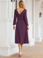 Bridesmaid Dress V-Back Waist Belt Mother of the Bride Wedding Guest 28031-numbersea