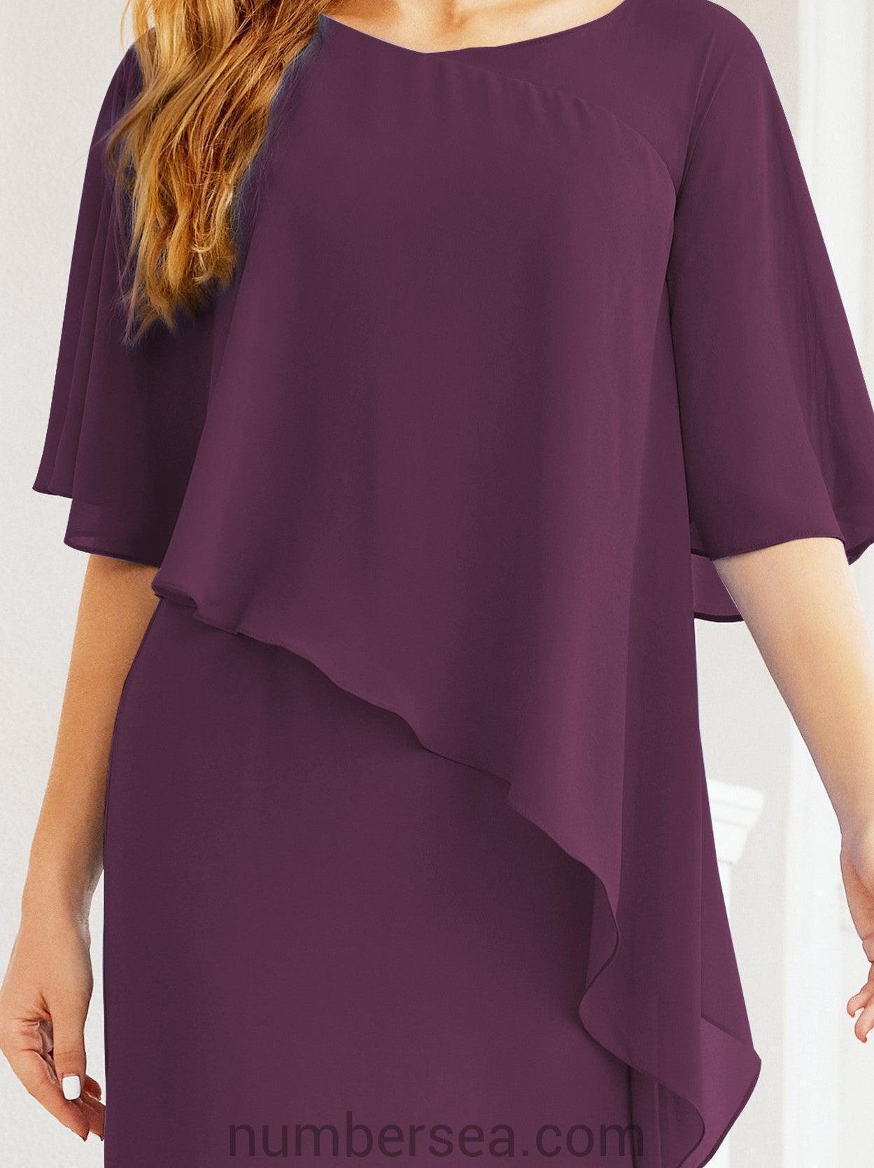 Numbersea Formal Party Gown Dress Long Chiffon Mother Of The Bride Dresses With Ruffle Cape 28026