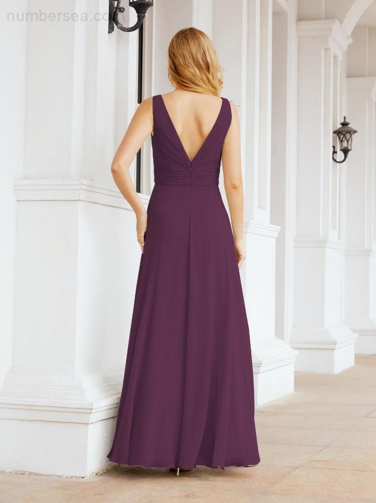 Numbersea Bridesmaid Dresses for Wedding Ruffles Long Formal Prom Gowns 28039-numbersea