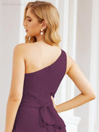 Numbersea One Shoulder Bridesmaid Dresses Long Formal Prom Gowns 28048-numbersea