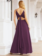 Numbersea Spaghetti Strap Bridesmaid Dresses V Neck Butterfly Back Fromal Evening Party Prom Gown 28036-numbersea