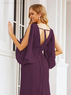 Numbersea Bridesmaid Dresses with Split for Wedding Party Flutter Sleeves 28045-numbersea