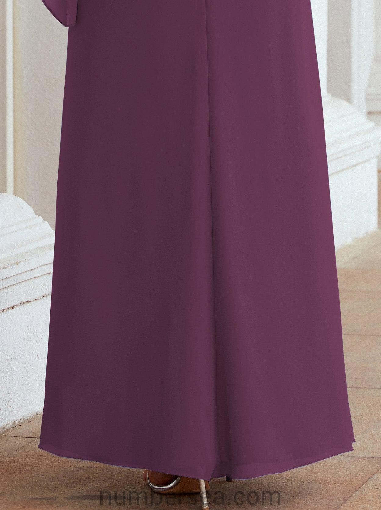 Numbersea Formal Party Gown Dress Long Chiffon Mother Of The Bride Dresses With Ruffle Cape 28026