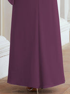 Numbersea Formal Party Gown Dress Long Chiffon Mother Of The Bride Dresses With Ruffle Cape 28026