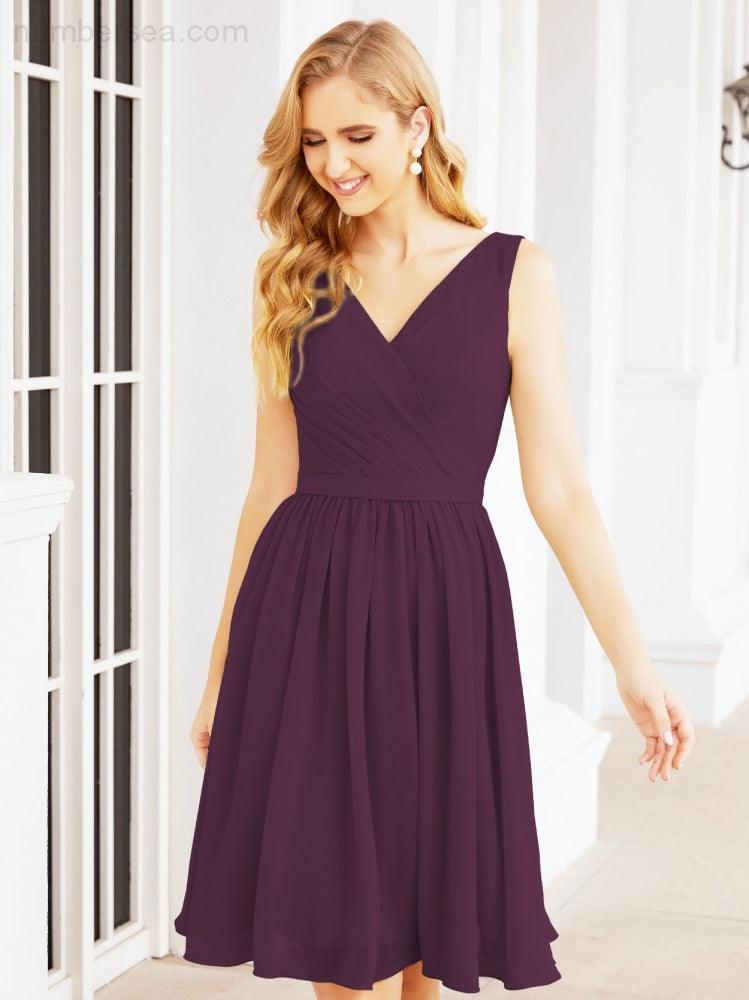 Numbersea Homecoming Dresses Knee Length Skirt V Back 28062