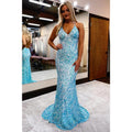 Sexy V-neck Sequins Sparkly Prom Dress