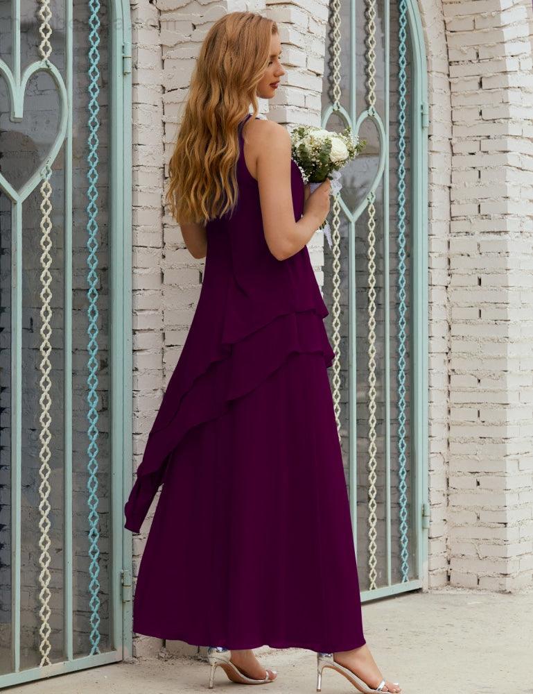 Chiffon Long Plus Size Mother Of Bride Dresses Formal Bridesmaid Prom Gown 28019