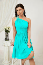 Numbersea Women Chiffon Short One Shoulder Bridesmaid Dress Formal Dresses For Party Homecoming 2804