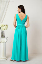 Women's Chiffon Long Bridesmaid Dresses A line Sleeveless Formal Prom Gown for Evening Party Homecoming Dresses 2808-numbersea