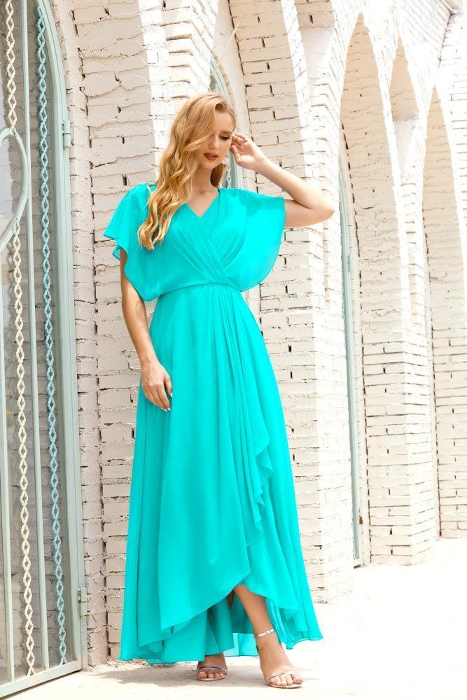 Numbersea Mother Of The Bride Dresses Plus Size V-Neck Floor Length Formal Prom Dress For Wedding