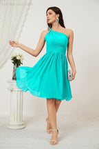 Numbersea Women Chiffon Short One Shoulder Bridesmaid Dress Formal Dresses For Party Homecoming 2804