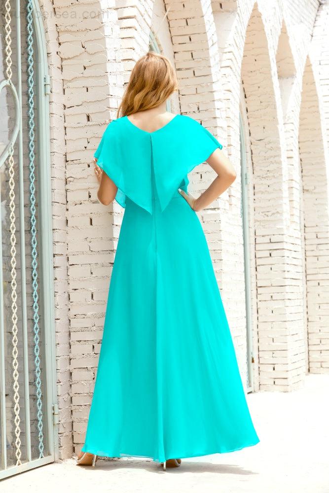 Numbersea Mother Of The Bride Dresses Plus Size V-Neck Floor Length Formal Prom Dress For Wedding