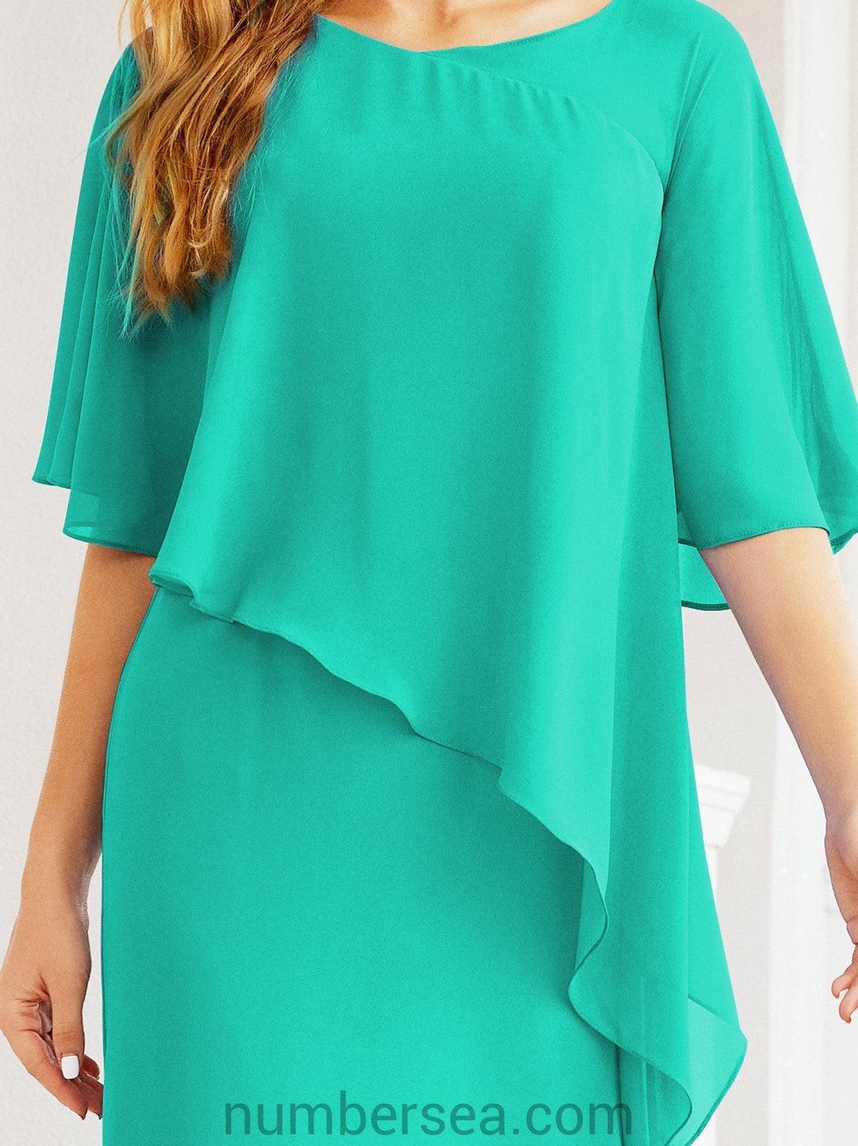 Numbersea Formal Party Gown Dress Long Chiffon Mother Of The Bride Dresses With Ruffle Cape 28026