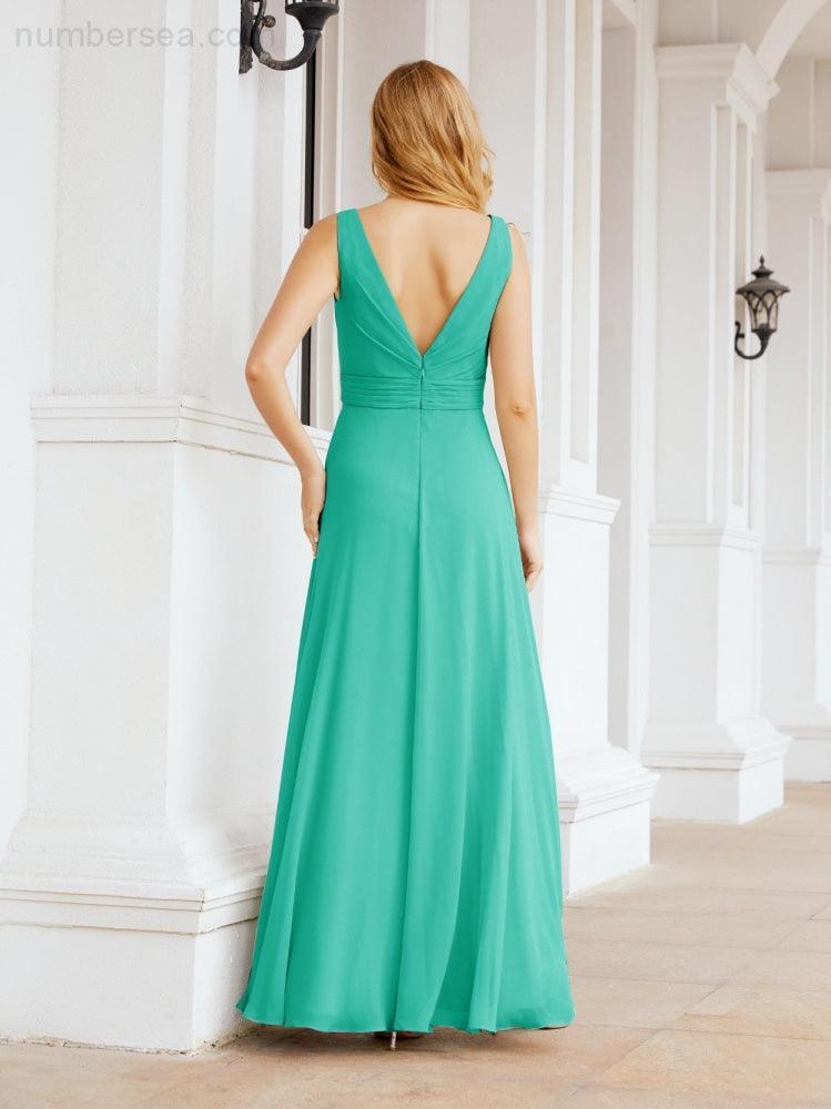 Numbersea Bridesmaid Dresses for Wedding Ruffles Long Formal Prom Gowns 28039-numbersea