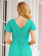 Numbersea Formal Prom Gowns for Mother of The Bride Cap Sleeves Bridesmaid Dress 28047-numbersea