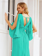 Numbersea Bridesmaid Dresses with Split for Wedding Party Flutter Sleeves 28045-numbersea