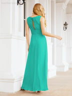 Formal Prom Gown Elegant V-Neck Sleeveless Bridesmaid Dresses for Wedding Party 28037-numbersea