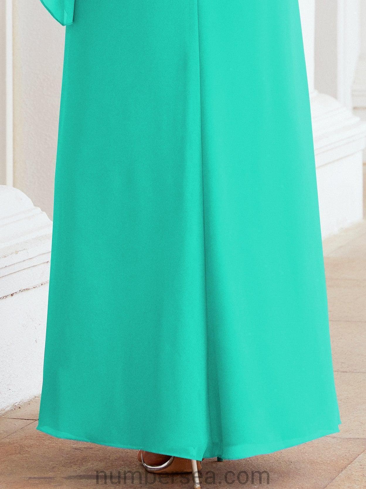 Numbersea Formal Party Gown Dress Long Chiffon Mother Of The Bride Dresses With Ruffle Cape 28026