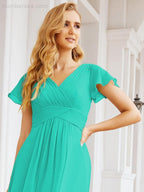 Numbersea Formal Prom Gowns for Mother of The Bride Cap Sleeves Bridesmaid Dress 28047-numbersea