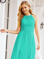 Keyhole Bridesmaid Dresses Sleeveless Formal Evening Party Prom Gowns 28043-numbersea