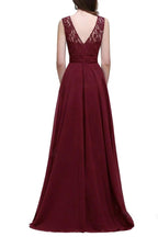 Heaven Sleeveless Floor Length Natural Waist Chiffon V-Neck A-Line/Princess Bridesmaid Dresses