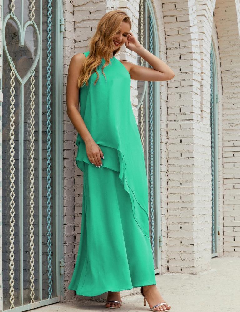 Chiffon Long Plus Size Mother Of Bride Dresses Formal Bridesmaid Prom Gown 28019 Tiffany Blue