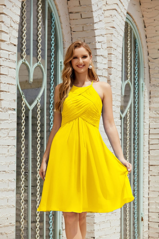 Formal Cocktail Prom Gown Homecoming Dresses 28014 Bright Yellow