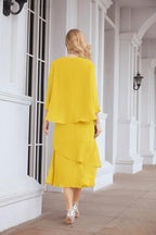 Two-Piece A-Line Mother Of The Bride Dress Formal Party Gown 28072