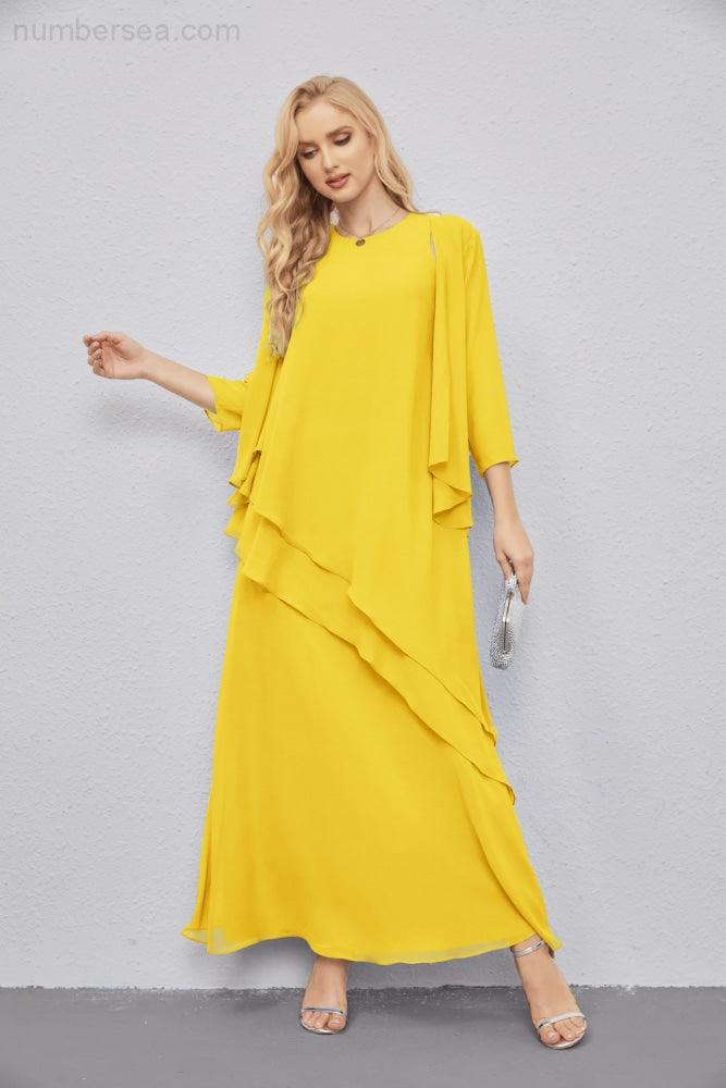 Mother of Bride Dresses with Open Front Lightweight Cardigan Formal Prom Gown 28081-numbersea