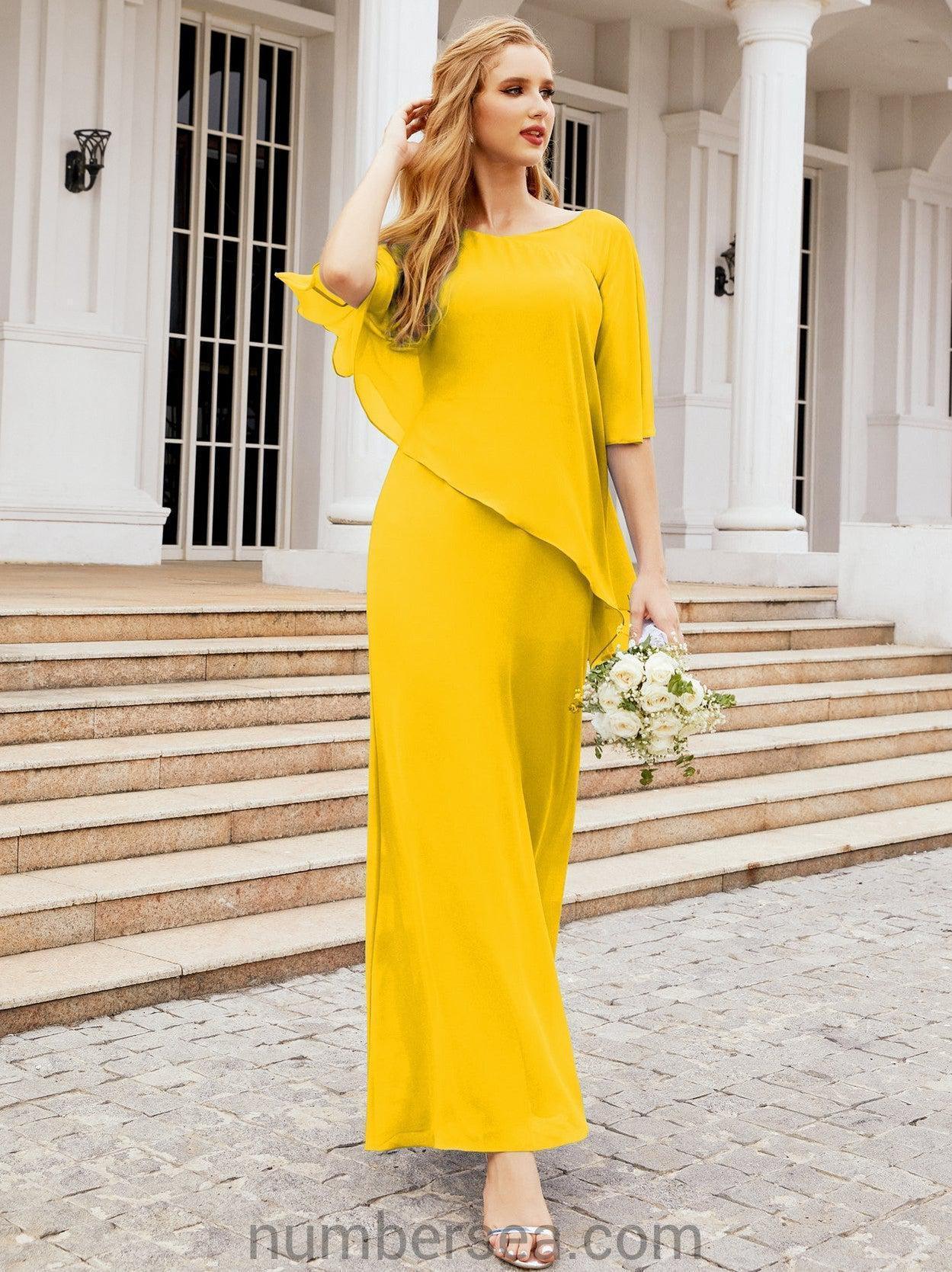 Numbersea Formal Party Gown Dress Long Chiffon Mother Of The Bride Dresses With Ruffle Cape 28026