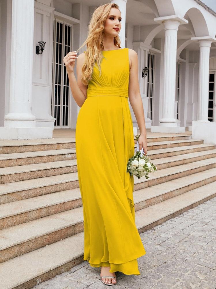 Numbersea Bridesmaid Dresses for Wedding Ruffles Long Formal Prom Gowns 28039-numbersea