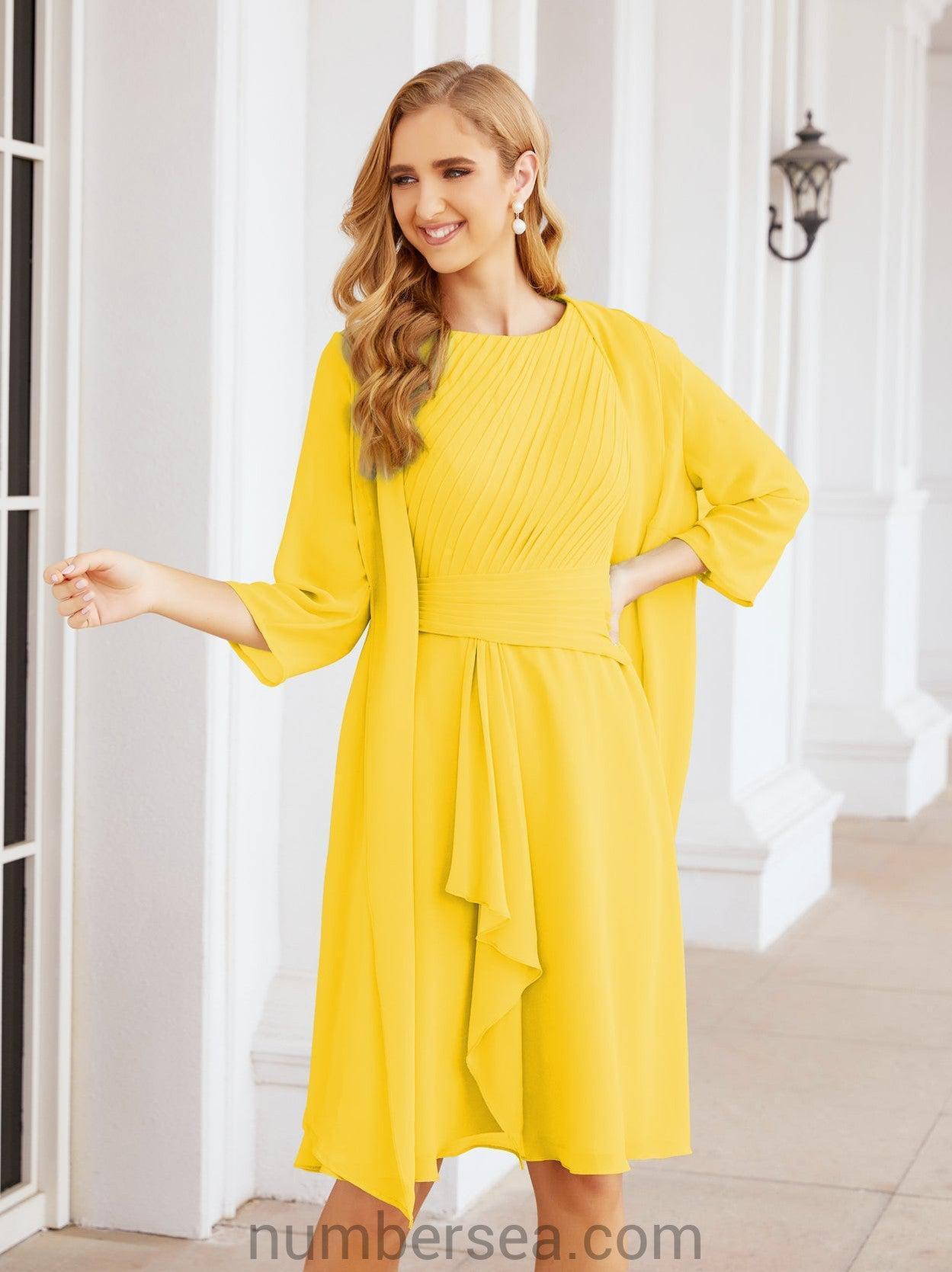 Numbersea Chiffon Mother Of The Bride Dresses Prom Dress For Wedding Guest Casual Pleated 28065