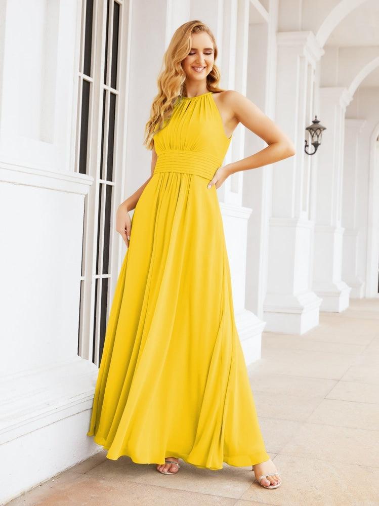 Keyhole Bridesmaid Dresses Sleeveless Formal Evening Party Prom Gowns 28043-numbersea