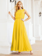 Numbersea Sleeveless Long Bridesmaid Dress A line Formal Evening Prom Gown 28025-numbersea