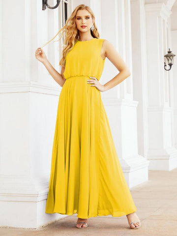 Numbersea Sleeveless Long Bridesmaid Dress A line Formal Evening Prom Gown 28025-numbersea