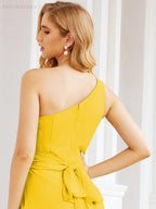 Numbersea One Shoulder Bridesmaid Dresses Long Formal Prom Gowns 28048-numbersea