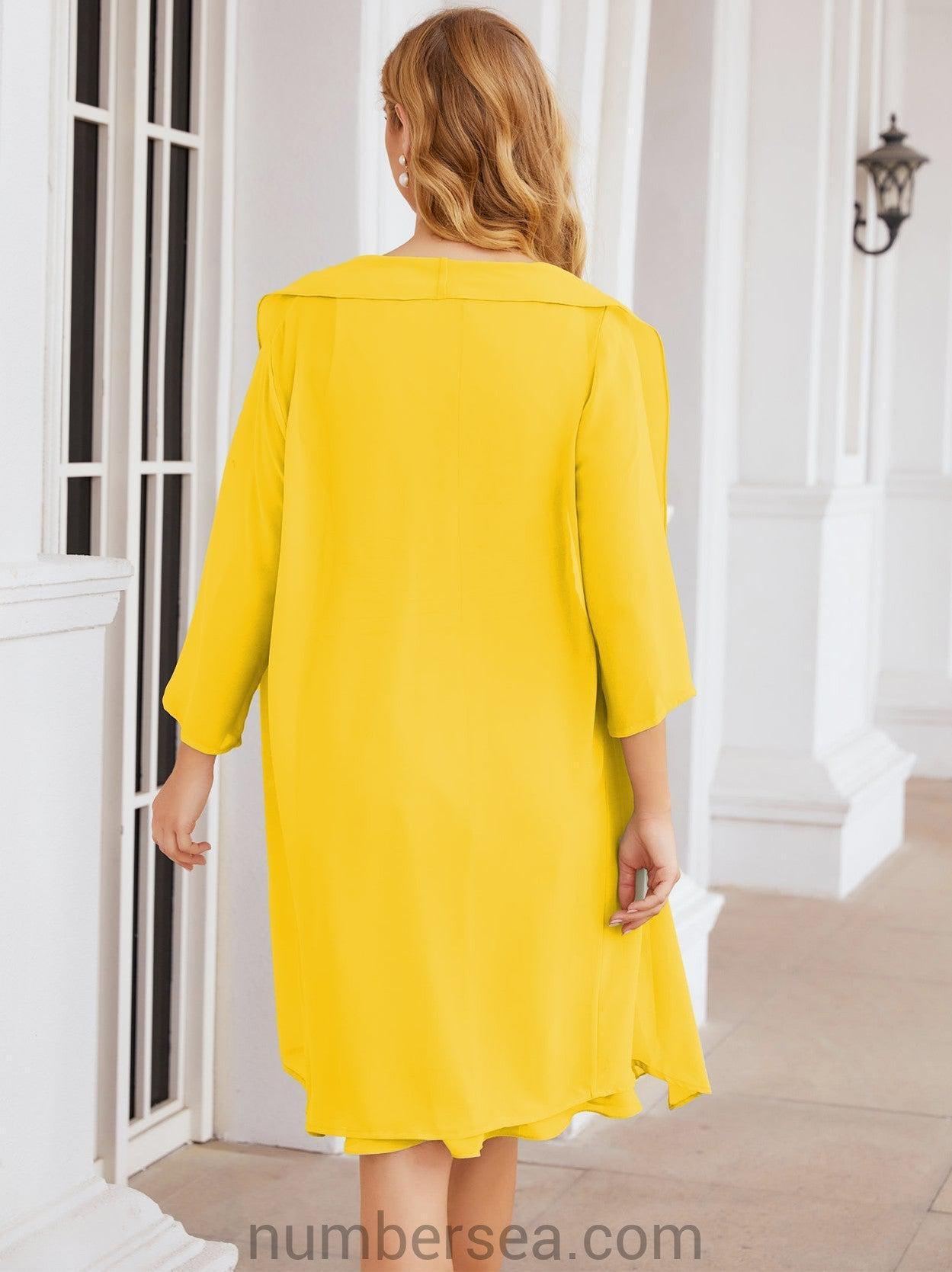 Numbersea Chiffon Mother Of The Bride Dresses Prom Dress For Wedding Guest Casual Pleated 28065