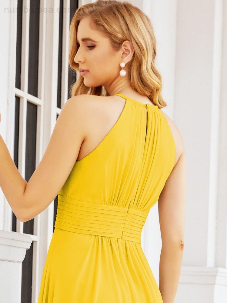 Keyhole Bridesmaid Dresses Sleeveless Formal Evening Party Prom Gowns 28043-numbersea