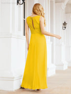 Formal Prom Gown Elegant V-Neck Sleeveless Bridesmaid Dresses for Wedding Party 28037-numbersea