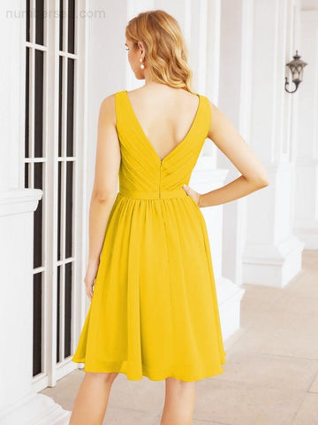 Numbersea Homecoming Dresses Knee Length Skirt V Back 28062