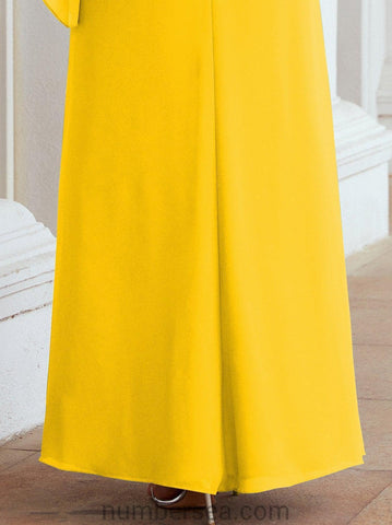 Numbersea Formal Party Gown Dress Long Chiffon Mother Of The Bride Dresses With Ruffle Cape 28026