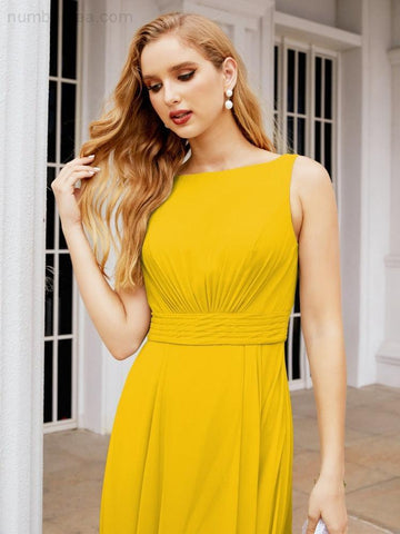 Numbersea Bridesmaid Dresses for Wedding Ruffles Long Formal Prom Gowns 28039-numbersea