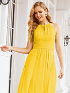 Keyhole Bridesmaid Dresses Sleeveless Formal Evening Party Prom Gowns 28043-numbersea
